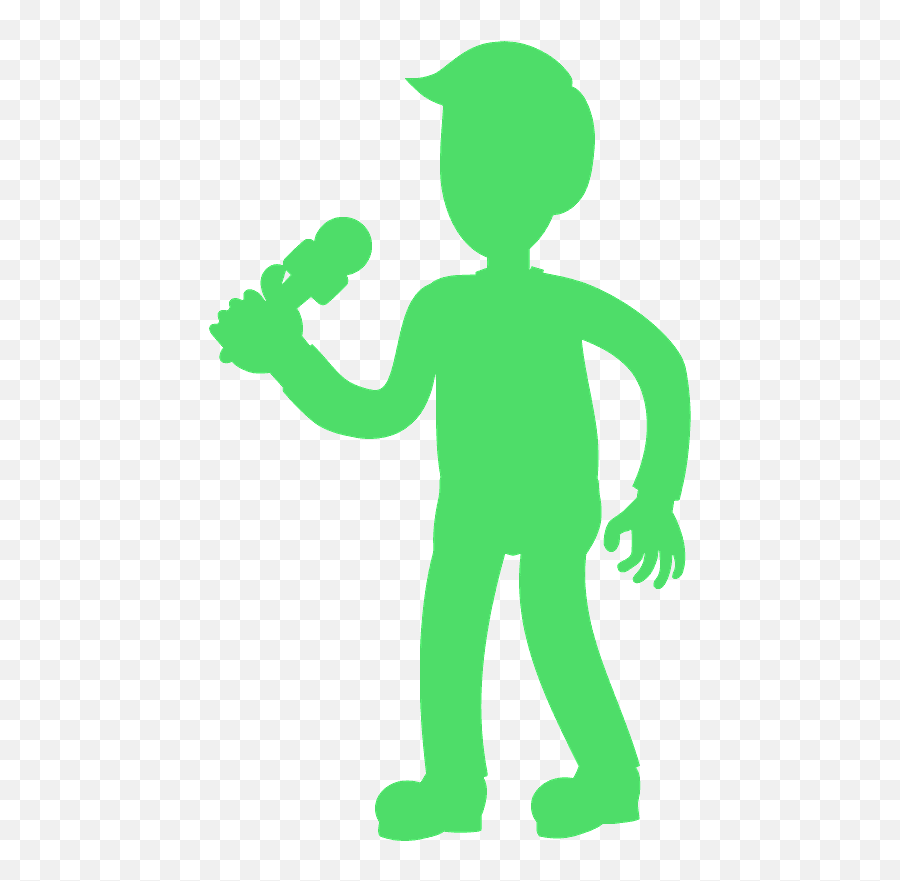 Man Speaking In A Microphone Silhouette - Free Vector Emoji,Microphone Silhouette Png