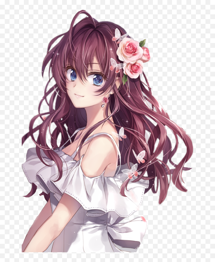 Brown Hair Anime Png Transparent Image Png Arts - Pink And Brown Hair Anime Girl Emoji,Anime Png