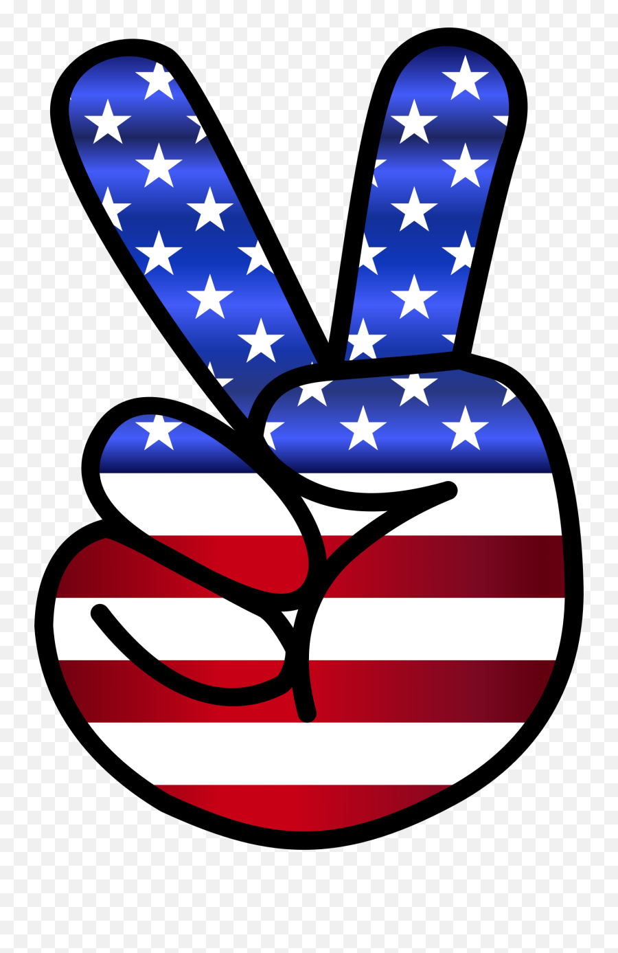Usa Peace Sign Transparent Png - Peace Sign In Usa Flag Emoji,Peace Sign Png