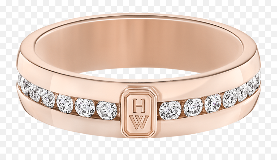 Hw Logo Rose Gold Diamond Ring - Wedding Ring Emoji,Ring Logo