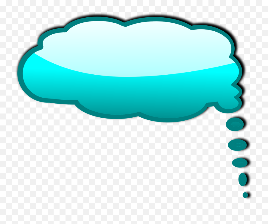 Blue Shaded Thought Bubble Transparent - Speech Bubble Color Clipart Emoji,Thought Bubble Transparent