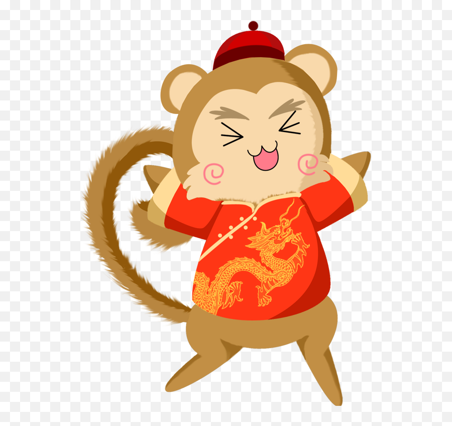Clipart Monkey Chinese New Year - Lunar New Year Monkey Transparent Emoji,Chinese New Year Clipart