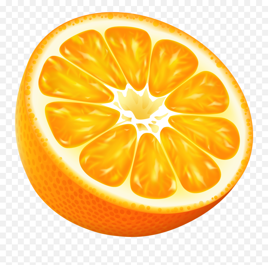 Half Orange Vector Clipart Image - Slice Of Orange Vector Emoji,Orange Clipart
