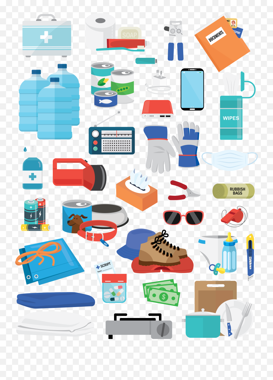 Emergency Survival Kit List - Survival Kit Emergency Kit Clipart Emoji,Natural Disaster Clipart