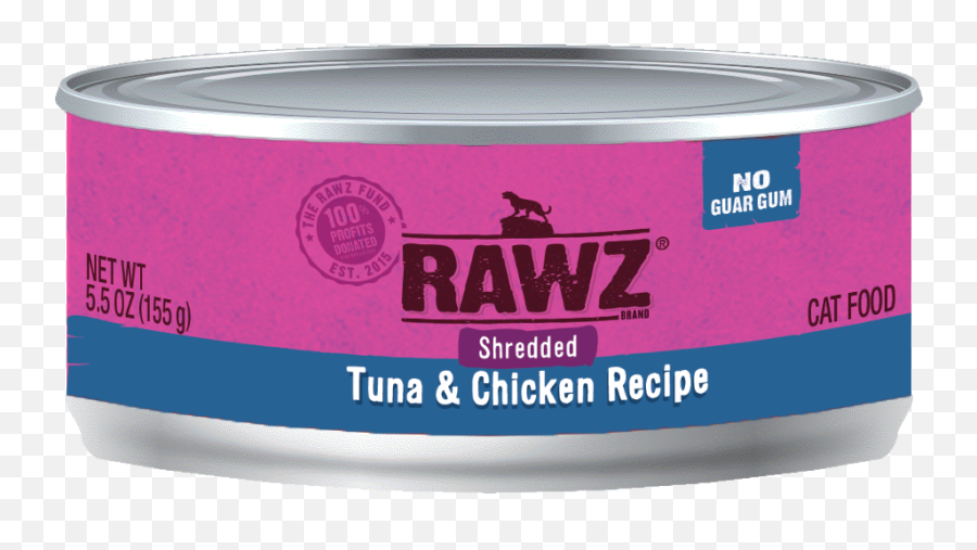Rawz Cat Canned Food - Shredded Tuna U0026 Chicken 155g X24 U003e26canu003c Rawz Emoji,Canned Food Png
