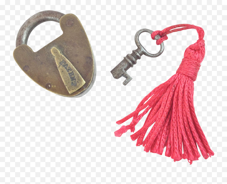 Antique Miniature Brass Lock Key From - Solid Emoji,Lock And Key Clipart