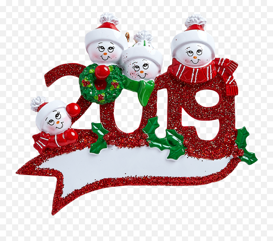 2019 Snowman Family Of 4 Personalized Christmas Ornament Emoji,Please Note Clipart