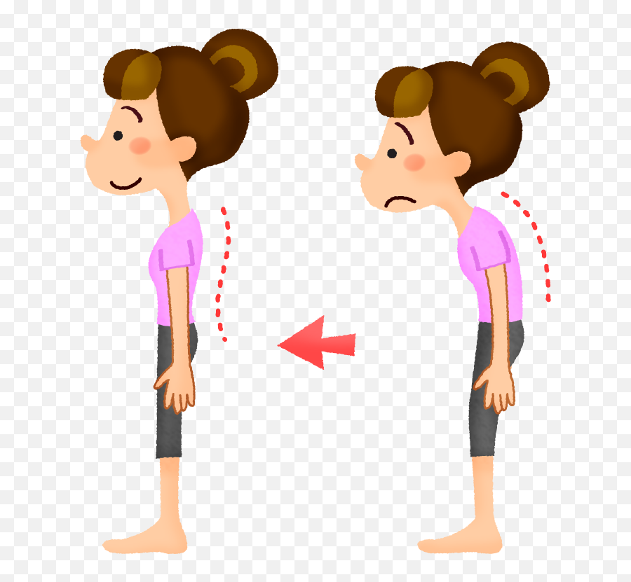 Woman With Good And Bad Posture Free Clipart Illustrations Emoji,Posture Clipart