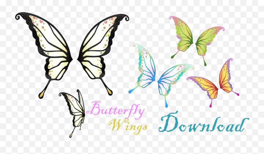Download Hd Butterfly Clip Wing - Anime Manga Butterfly Emoji,Butterfly Wings Clipart