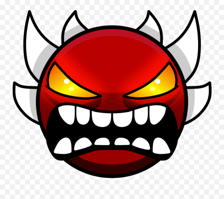 Extreme Demon Face Geometry Dash Png - Png Geometry Dash Extreme Demon Face Emoji,Demon Png