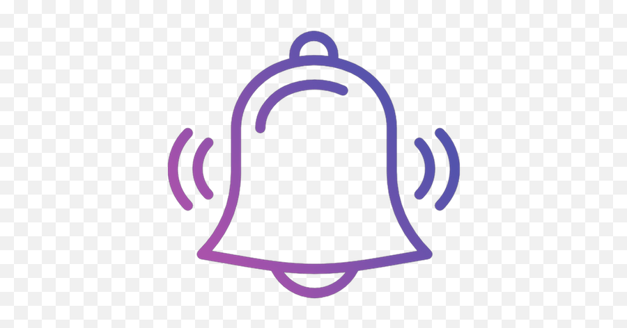 Purple Notification Bell Png - Transparent Blue Bell Icon Emoji,Youtube Notification Bell Png