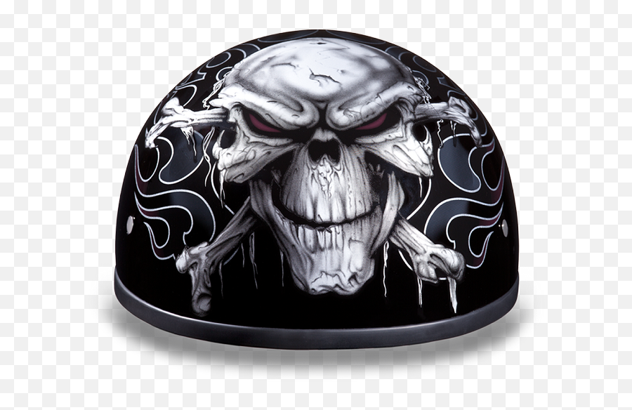 Dot Skull Crossbones Motorcycle Half Helmet - Motorcycle Helmet Emoji,Skull And Crossbones Png