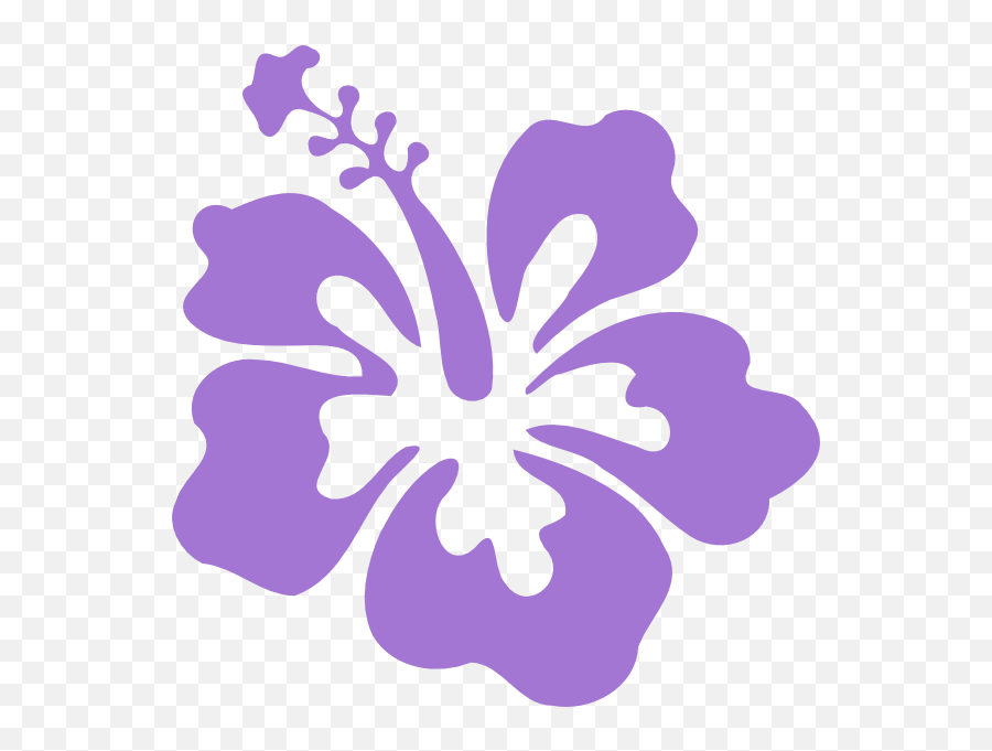 Purple Flower Clipart Hibiscus - Purple Hawaiian Flowers Clipart Emoji,Hibiscus Clipart