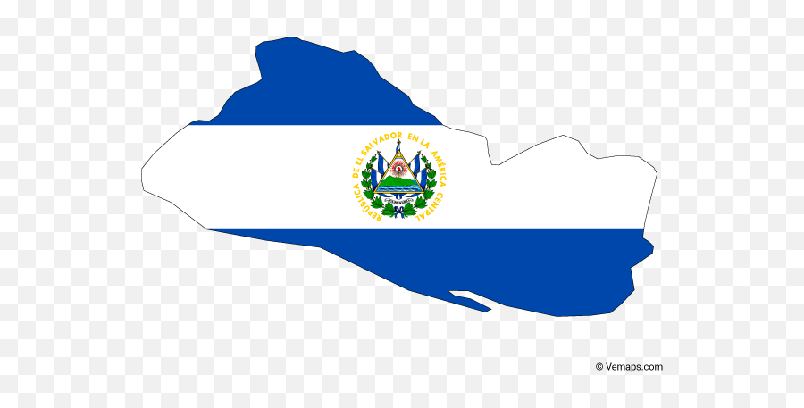 Vector Maps Of El Salvador - Flag El Salvador Outline Emoji,El Salvador Flag Png