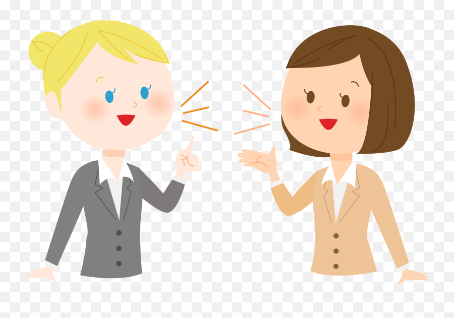 Women Speaking English Clipart - Conversation Emoji,Talking Clipart