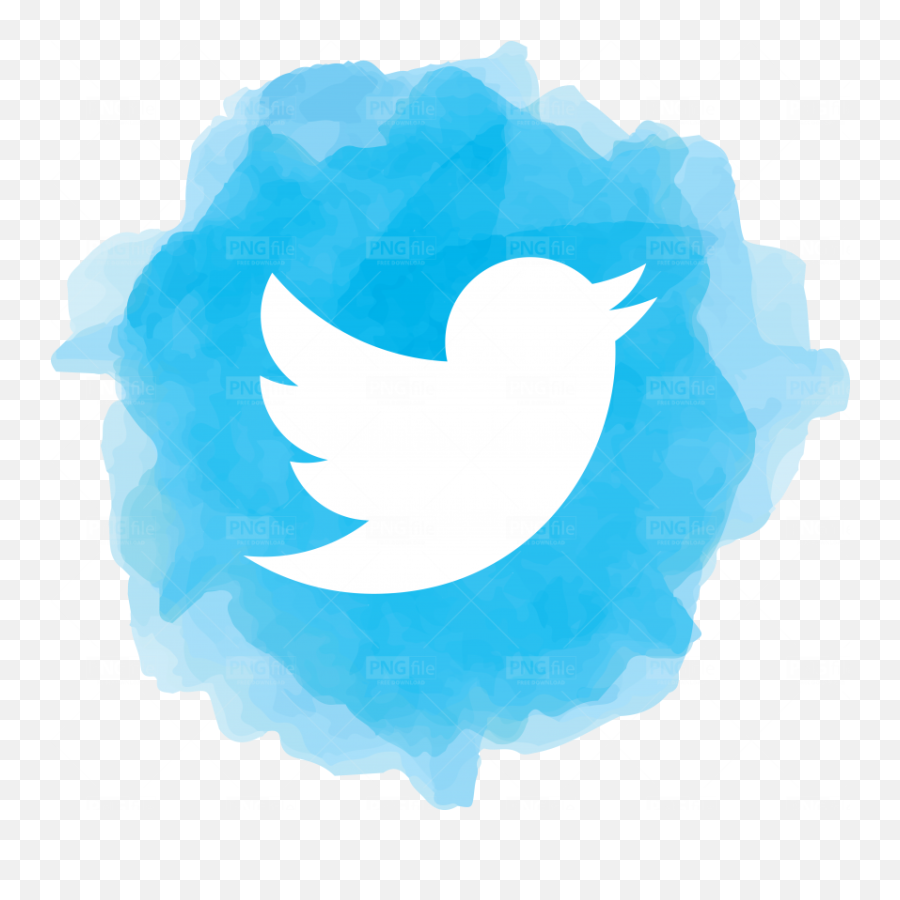 Twitter Watercolor Social Media Icon Logo Social Media - Álvaro Obregon Garden Emoji,Apple Logo Transparent