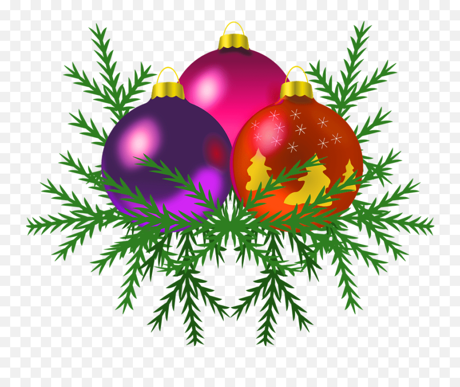 Download Hd Christmas Baubles On Tree Transparent Background Emoji,Ornament Transparent