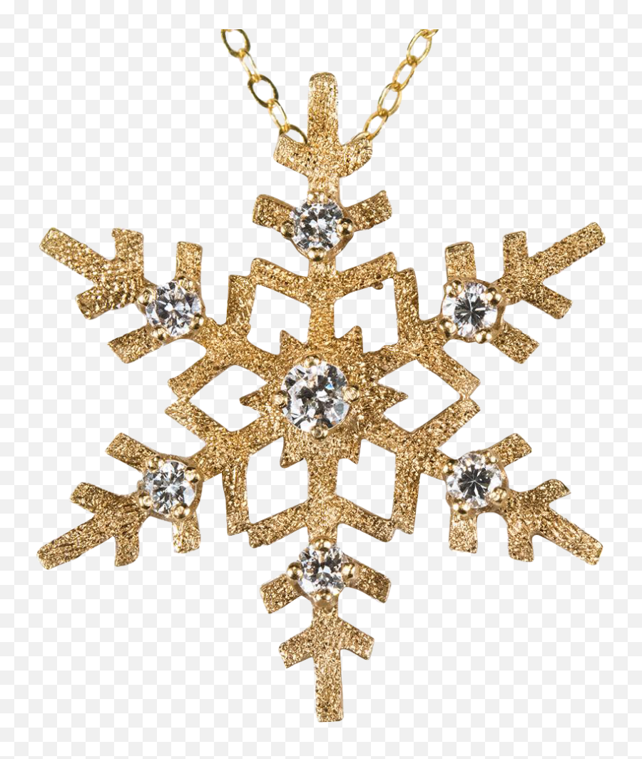 Download Art Deco Snowflake Diamond Necklace - Gold Portable Network Graphics Emoji,Snowflake Transparent Background