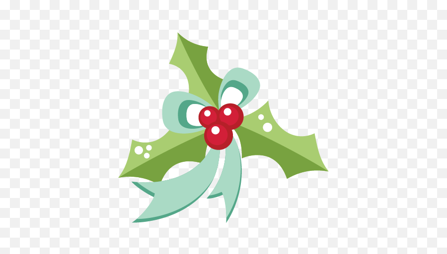Christmas Holly With Ribbon Svg - Cute Holly Clipart Emoji,Holly Png
