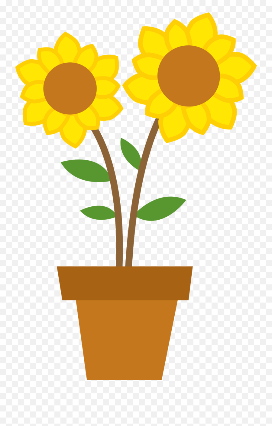 Clipart Png Clipart Images Sunflower Stencil Borders - Girasol En Maceta Dibujo Emoji,Clipart Borders