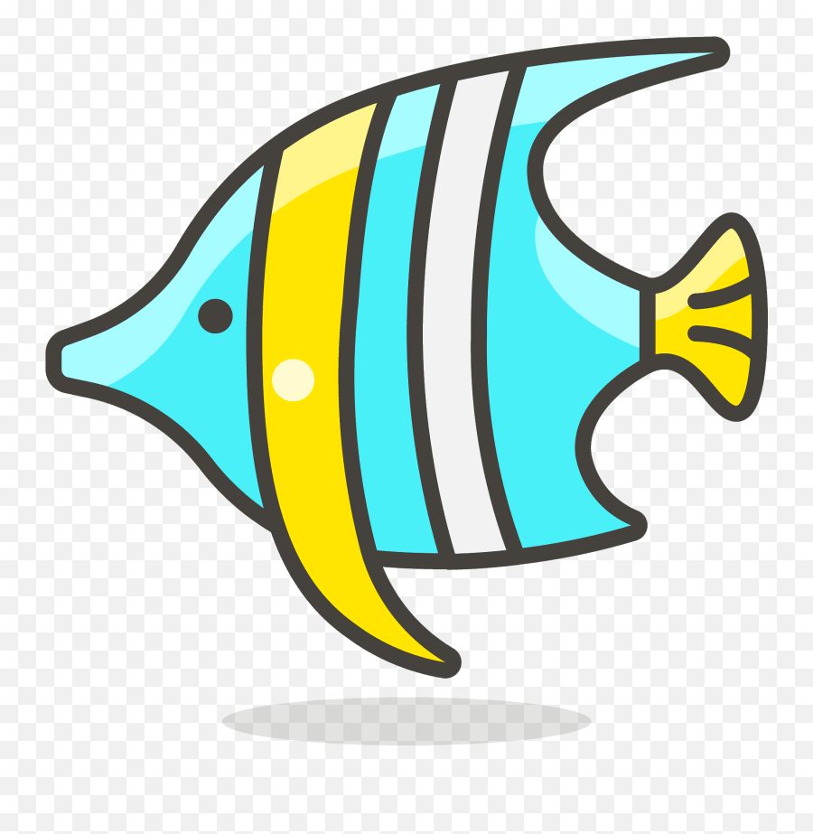 Tropical Fish Emoji Clipart - Simple Fish Cartoon Tropical,Tropical Clipart