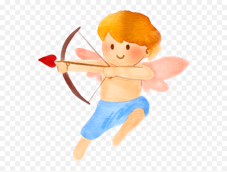 Cupid Watercolor Painting Love Cartoon - Cupid Emoji,Cupid Png