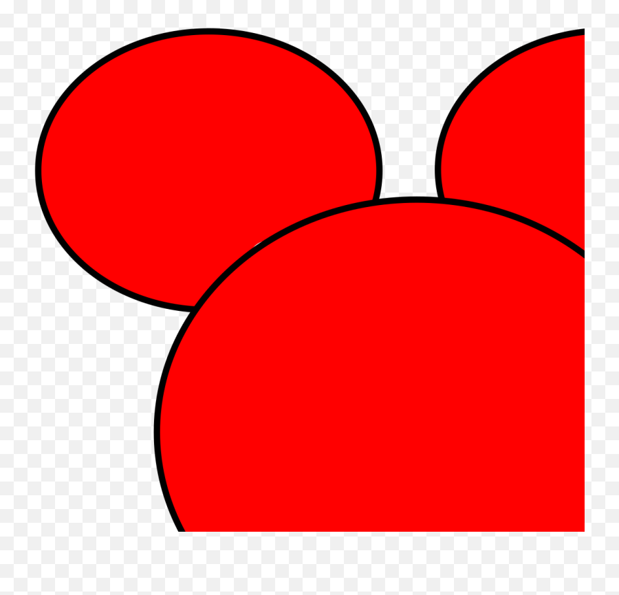 Mickey Mouse Head Silhouette Red Clipart - Full Size Clipart Clip Art Emoji,Mickey Mouse Ears Clipart