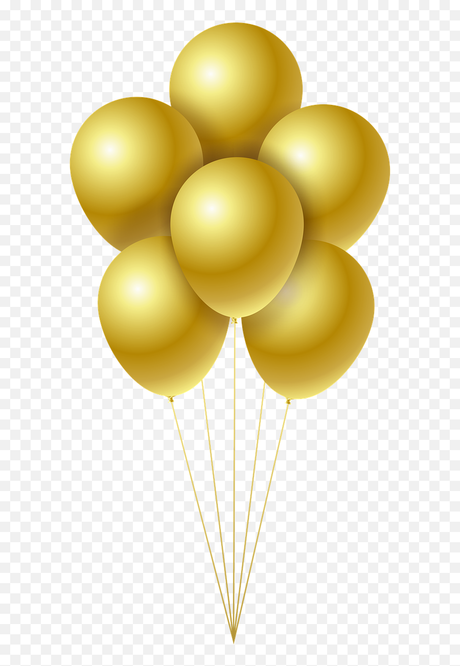 Gold Balloons - Transparent Background Silver Balloons Png Emoji,Balloons Transparent Background