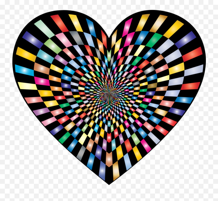 Medium Image - Optical Illusion Geometric Art Clipart Full Optical Illusion Heart Emoji,Checkerboard Clipart