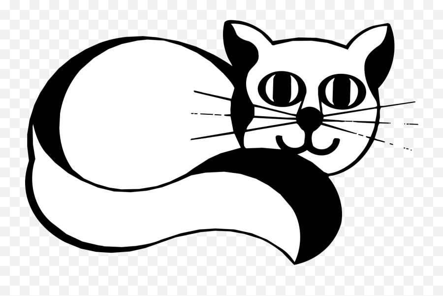 Smiling Cat With Long Tail Svg Vector - Cat Emoji,Cat Tail Clipart