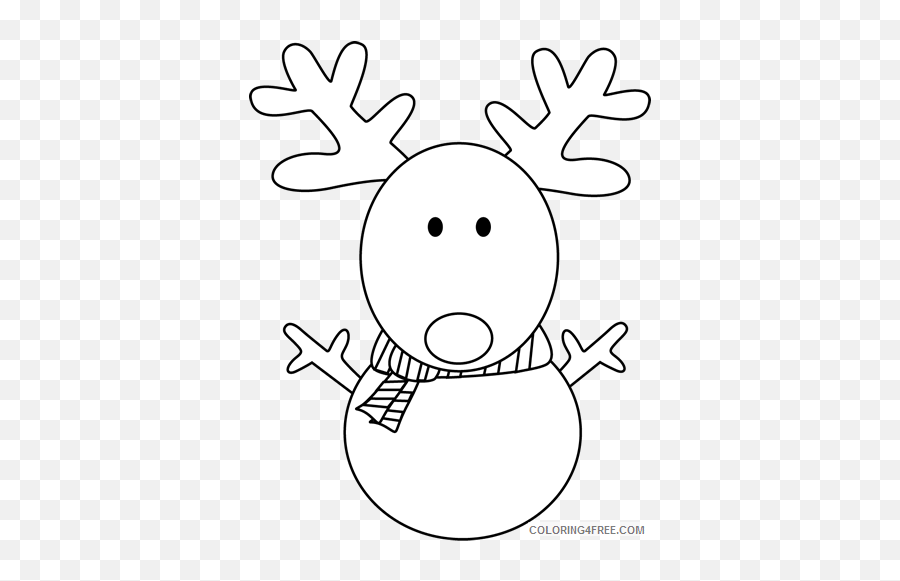 Reindeer Outline Coloring Pages Reindeer Snowman Printable Emoji,Santa And Reindeer Clipart Black And White