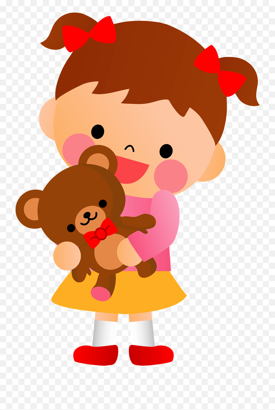 Little Girl With Teddy Bear Clipart Free Download Emoji,Teddy Bear Clipart Png