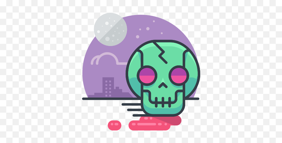 Flat Design Halloween Icon Design Pink Skull For Halloween Emoji,Skull Icon Transparent
