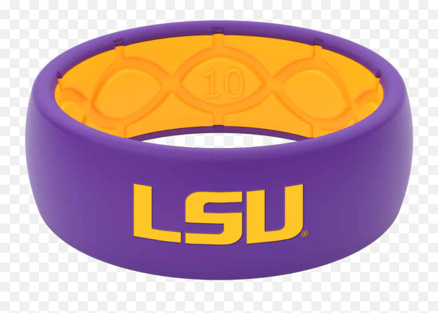 Groove Life Collegiate Lsu Silicone Wedding Ring For Men Breathable Rubber Rings For Men Lifetime Coverage Comfort Fit Mens Ring - Original Size Emoji,Lsu Tigers Eye Logo