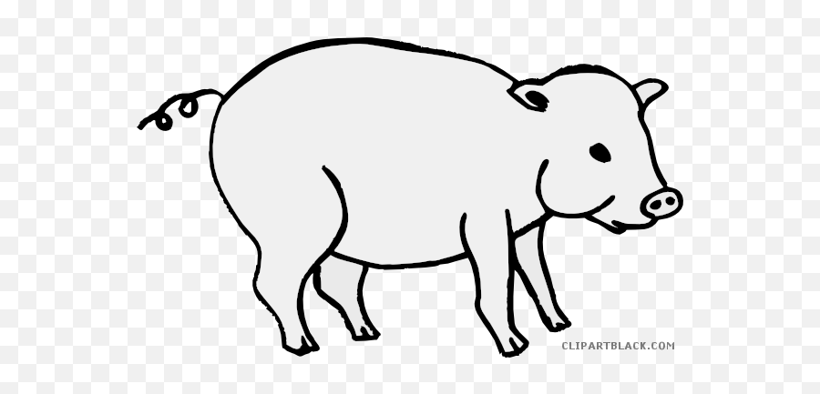 Grayscale Pig Animal Free Black White - Animal Figure Emoji,Pig Clipart Black And White