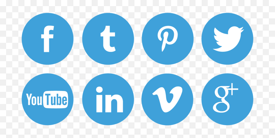 Blue Social Media Icons Png Png Image - Blue Social Media Icon Png Emoji,Social Media Icons Transparent