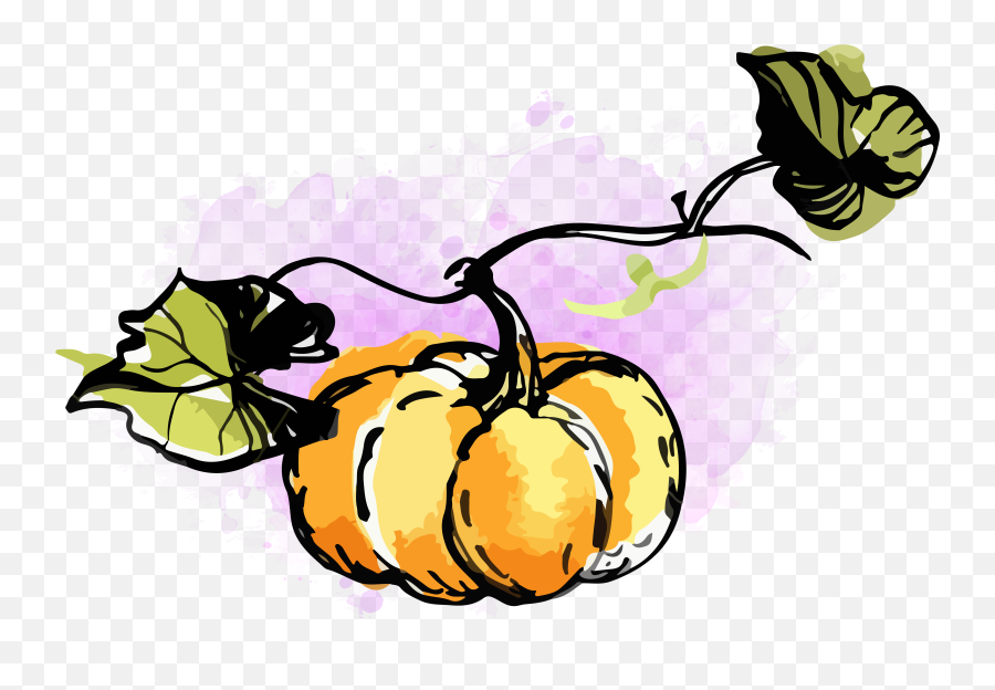 Watercolour Pumpkin Clip Art Png Image - Watercolor Fall Clipart Watercolor Pumpkin Clipart Emoji,Pumpkin Clipart