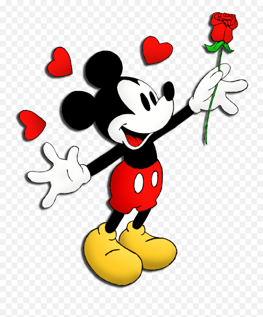 Mickey Mouse And Friends Png - Mickey Mouse With Rose Mickey Mouse Valentines Emoji,Mickey Mouse Ears Clipart