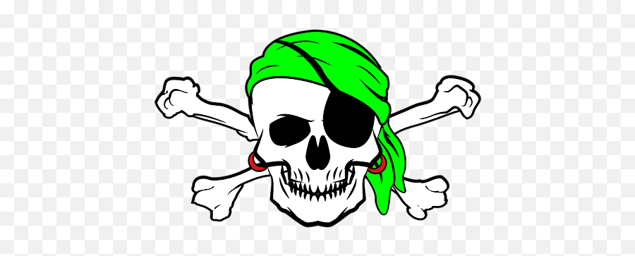 Halloween Pirate Skull Crossbones Bandana Eyepatch Greeting Card - Scary Emoji,Skull And Crossbones Png