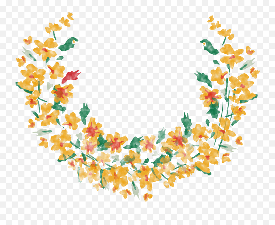 Download Flower Yellow Watercolor - Yellow Flower Circle Png Emoji,Watercolor Transparent Background