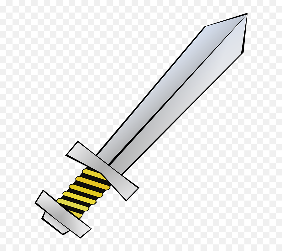 Download Hd Gold And Black Sword Clip - Sword Clipart Png Emoji,Sword Clipart