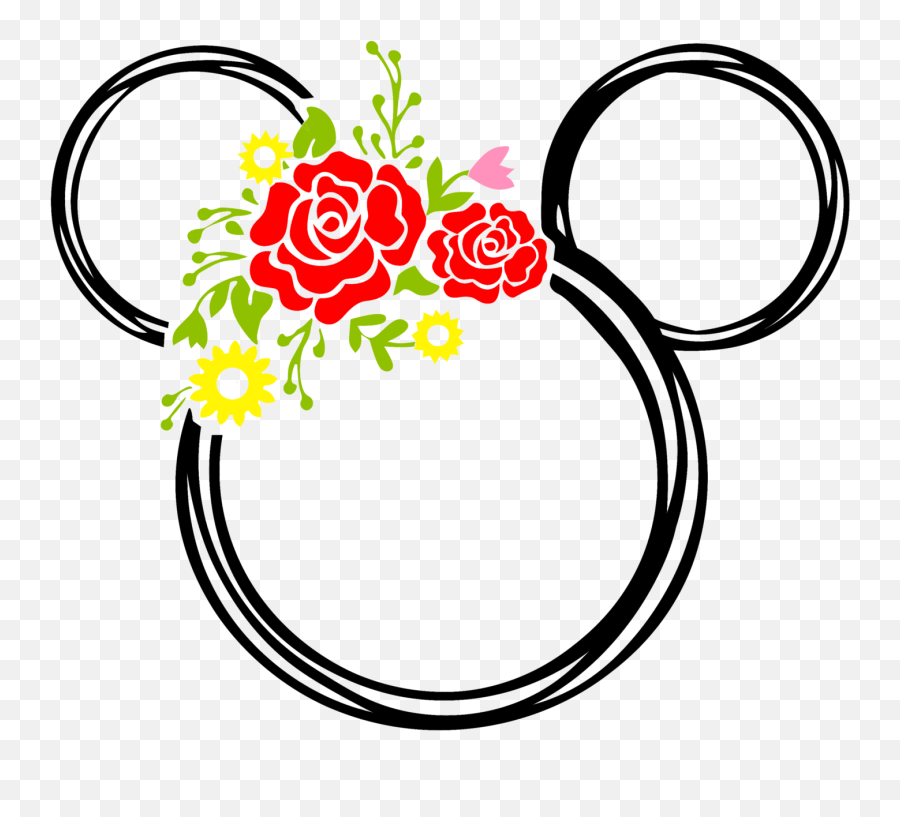 Mickey Mouse Floral Vinyl Decal U2013 J And J Design Studio - Floral Mickey Head Svg Emoji,Mickey Mouse Face Png