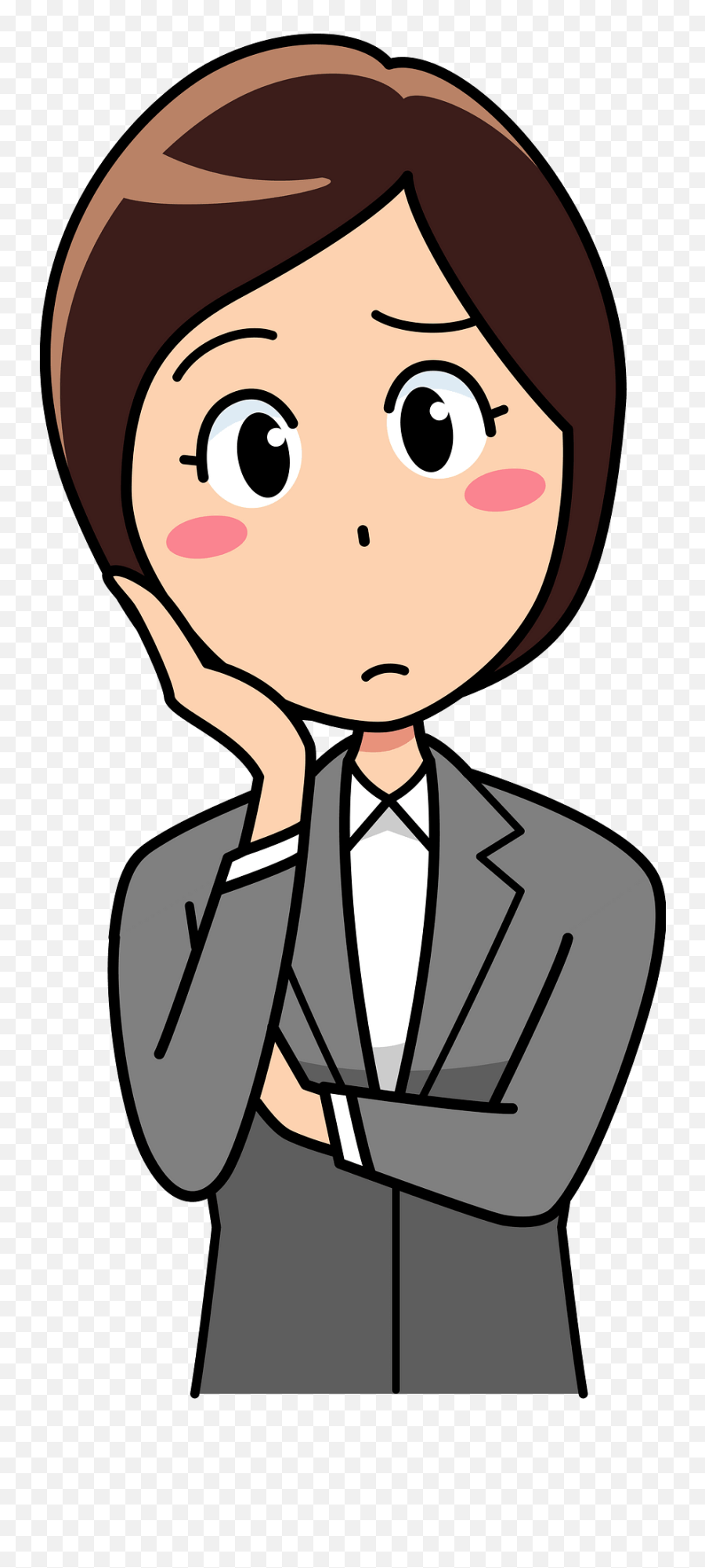 Stella Businesswoman Is Thinking Clipart Free Download Emoji,Thoughts Clipart