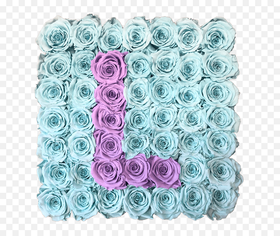 Large White Square Box With Turquoise Roses - Rose Box Nyc Emoji,Square Box Png
