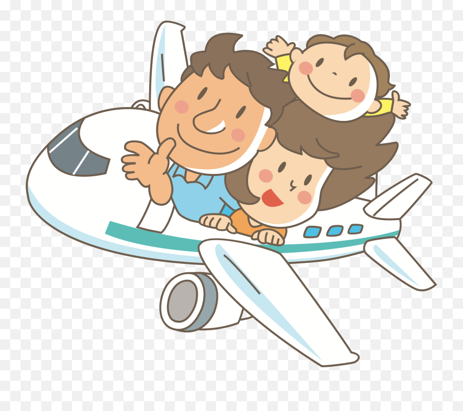 Family In Flight Clipart Free Download Transparent Png - Travel With Airplane Clipart Emoji,Picnic Clipart