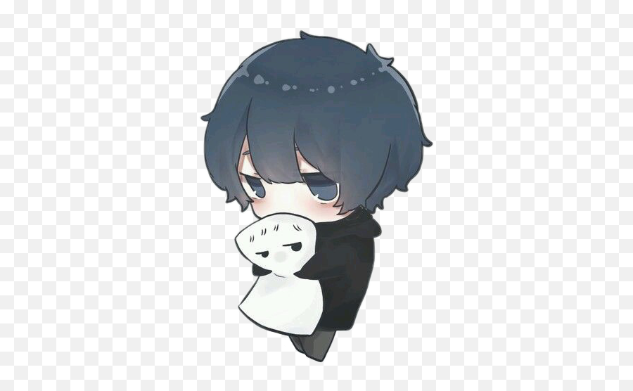 Report Abuse - Dark Blue Haired Anime Boy 334x475 Png Emoji,Anime Guy Transparent