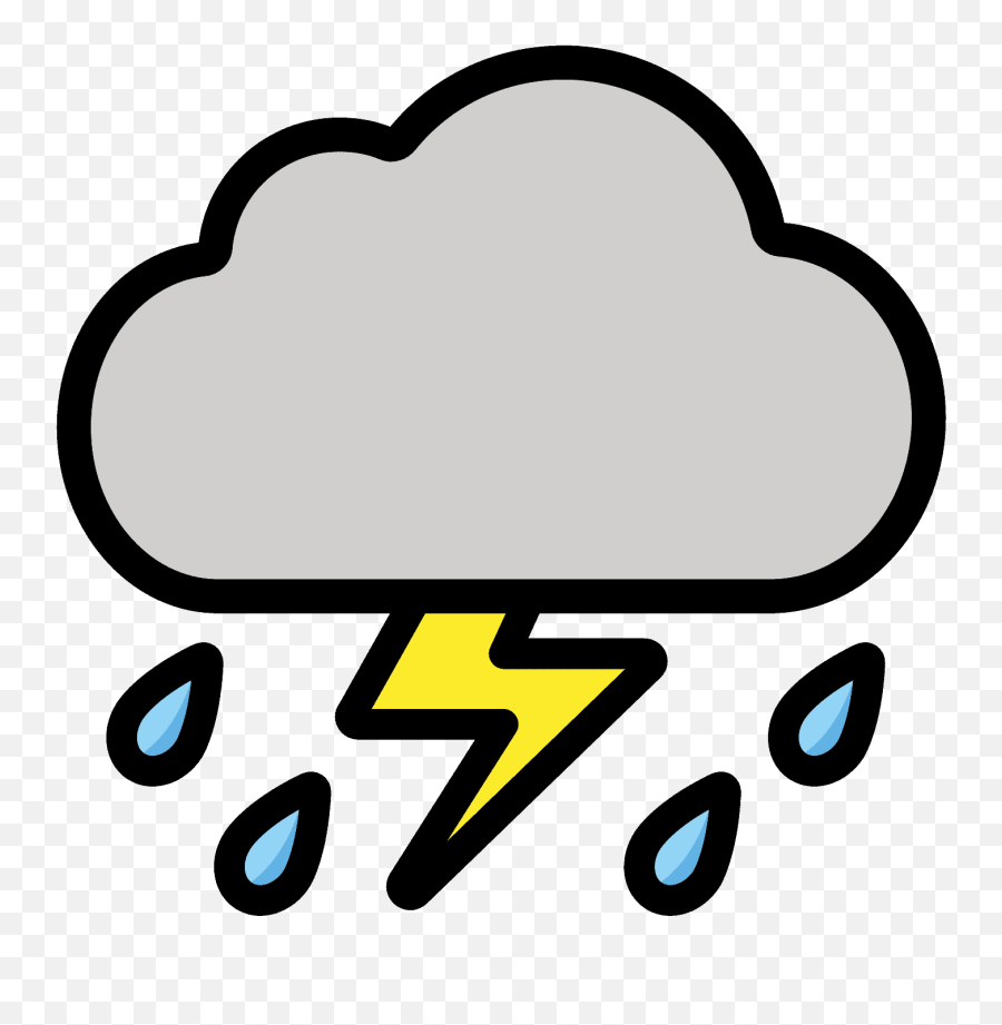 Cloud With Lightning And Rain Emoji Clipart Free Download,Lightning Strike Clipart