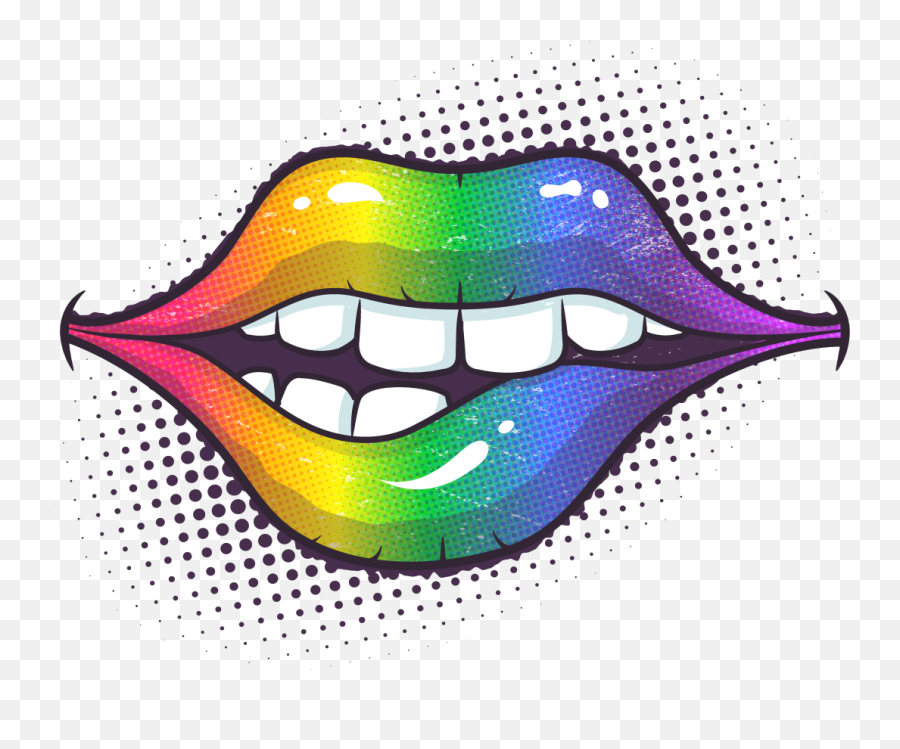 Lip Clipart Juicy Lip - Circle Halftone Background Emoji,Lip Clipart