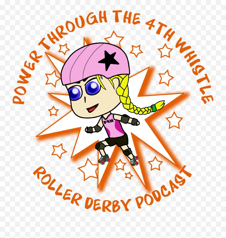 Power Thru The 4th Whistle Roller Derby Podcast Featuring Emoji,Power T Logo