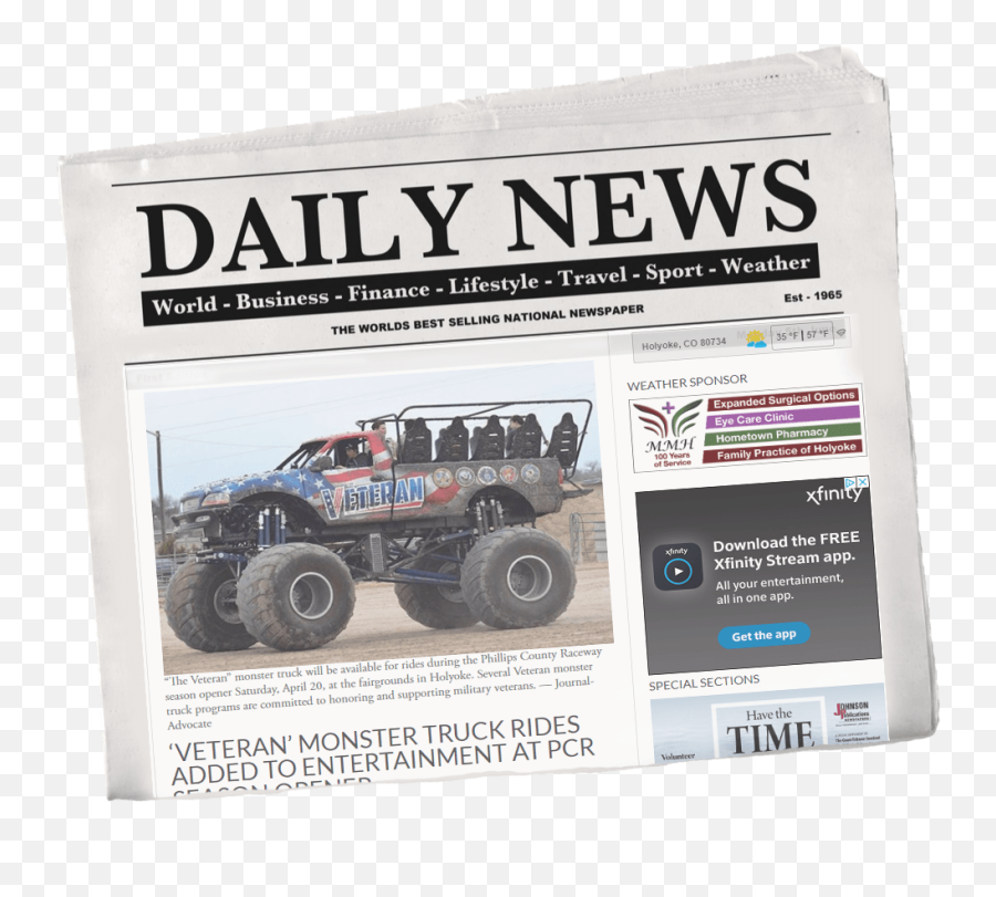 The Veteran Monster Truck In The News - Newspaper Stock Emoji,Monster Jam Logo
